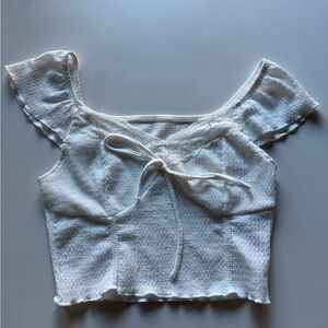 SHEIN White Lace-Up Crop Top. Size M